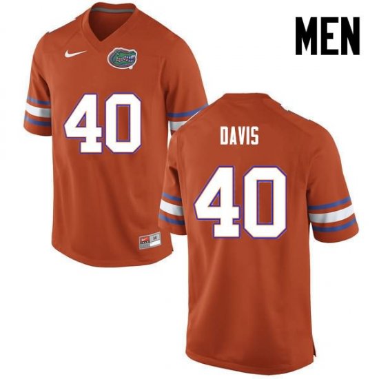 Men's Florida Gators #40 Jarrad Davis NCAA Nike Orange Authentic Stitched College Football Jersey JTP5362JN